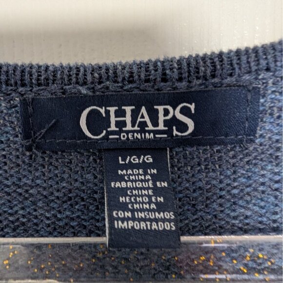 Chaps Southwestern Open Sweater Vest Womens Size Large Blue Western Sleeveless - Picture 4 of 9